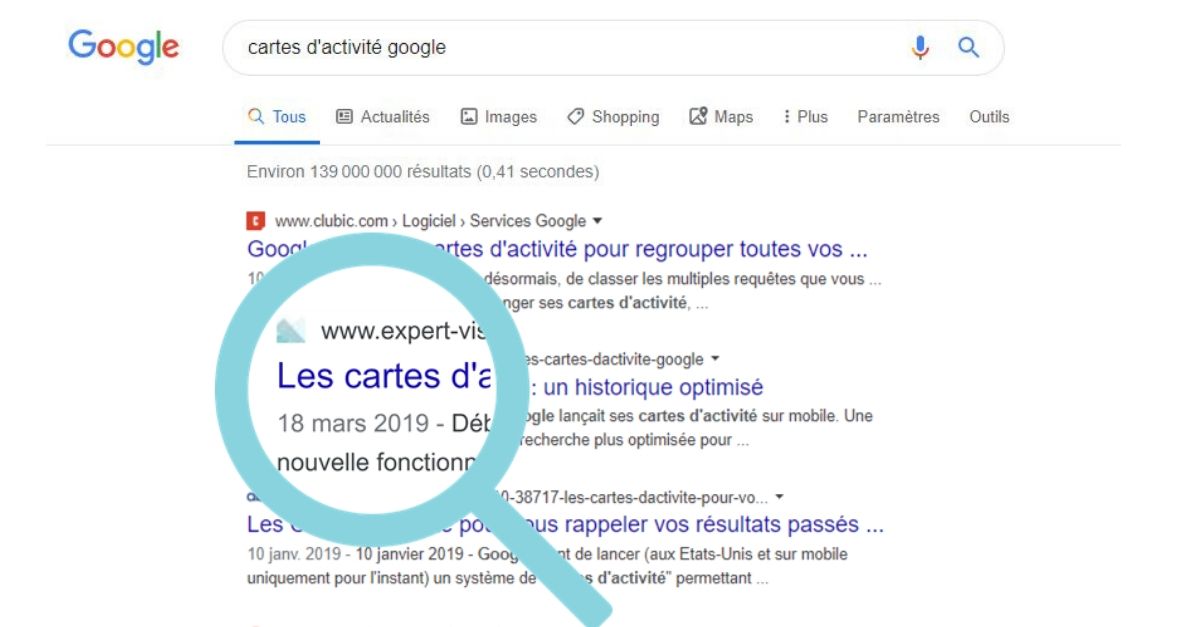 Nouvel affichage dans les SERP avec favicon